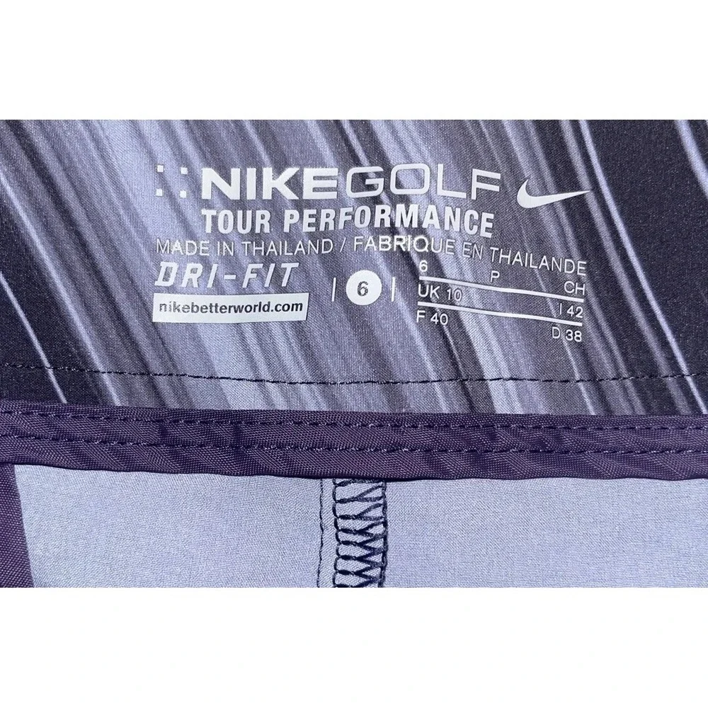 Nike Golf Tour Performance Womens Skirt W Removable Shorts Size 6 Purple 2 Piece
